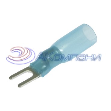 Наконечник кабельный вилочный изолированный RUICHI SV2-3 HST, 27 А, 16-14 AWG, синий, латунь луженая