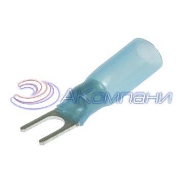 Наконечник кабельный вилочный изолированный RUICHI SV2-4 HST, 27 А, 16-14 AWG, синий, латунь луженая