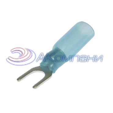 Наконечник кабельный вилочный изолированный RUICHI SV2-5 HST, 27 А, 16-14 AWG, синий, латунь луженая