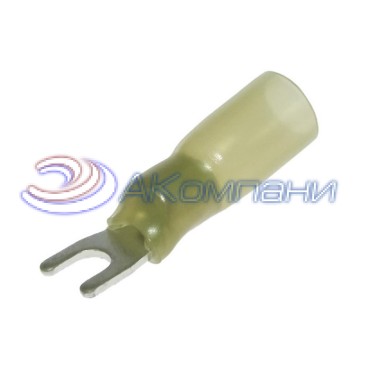 Наконечник кабельный вилочный изолированный RUICHI SV5.5-3.5 HST, 19 А, 12-10 AWG, желтый, латунь луженая