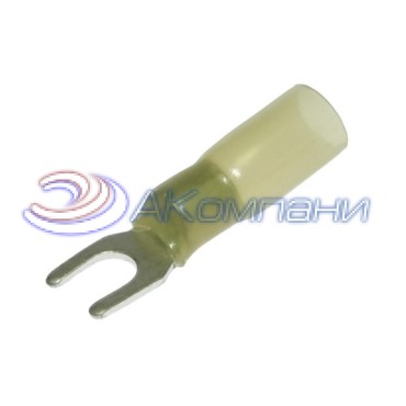 Наконечник кабельный вилочный изолированный RUICHI SV5.5-5 HST, 19 А, 12-10 AWG, желтый, латунь луженая