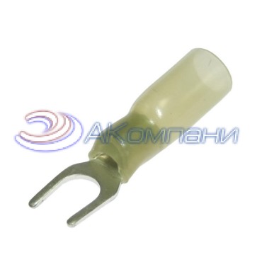 Наконечник кабельный вилочный изолированный RUICHI SV5.5-6 HST, 19 А, 12-10 AWG, желтый, латунь луженая