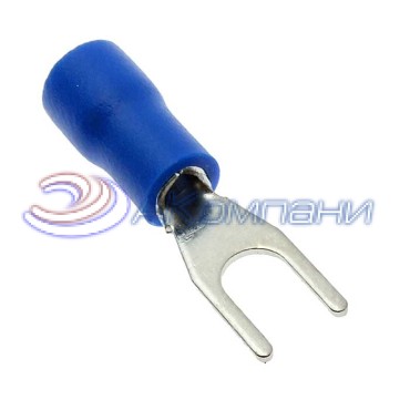 Наконечник кабельный вилочный изолированный RUICHI SVS1.25-3.7, 19 А, 22-16 AWG, синий, латунь луженая