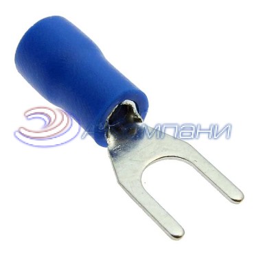 Наконечник кабельный вилочный изолированный RUICHI SVS1.25-4, 19 А, 22-16 AWG, синий, латунь луженая