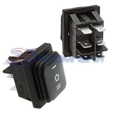 Клавишный переключатель RUICHI SB090, IP65, ON-OFF-ON, 22x30 мм