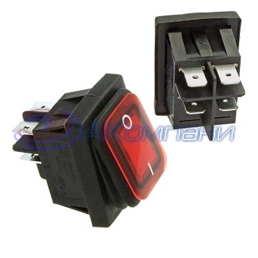 Клавишный переключатель RUICHI SB091, IP65, ON-OFF, 22x30 мм