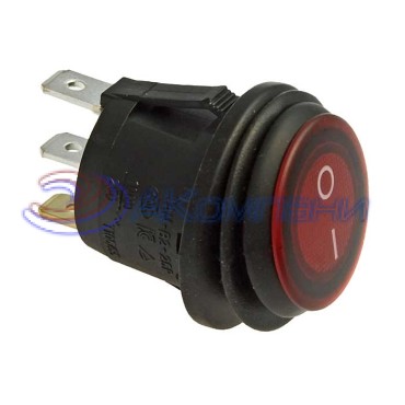 Клавишный переключатель RUICHI SB040, IP65, ON-OFF, диаметр 20.2 мм, красный