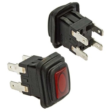 Клавишный переключатель RUICHI SB146, IP65, ON-(OFF), 13х19 мм