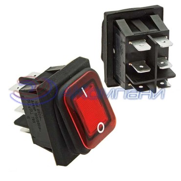 Клавишный переключатель RUICHI SB091-12V, IP65, ON-ON, 22x30 мм