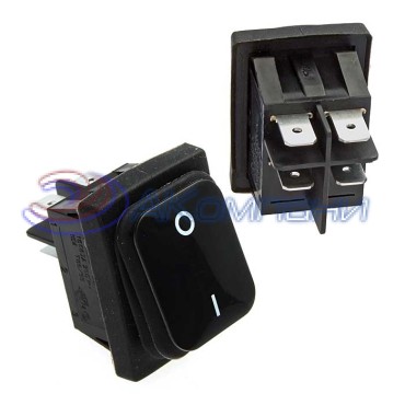 Клавишный переключатель RUICHI SB089, IP65, OFF-(ON), 22x30 мм