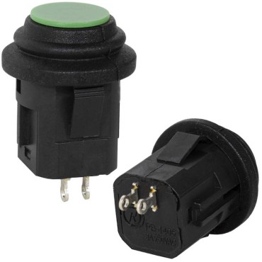 Клавишный переключатель RUICHI SB570-G, IP65, OFF-(ON), диаметр отверстия 14 мм