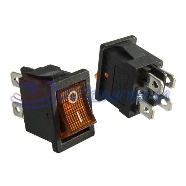 Клавишный переключатель RUICHI KCD1-201N-4-C3 Y/4P, ON-OFF