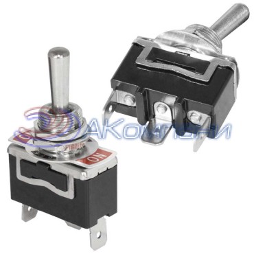 Тумблер трехпозиционный однополюсный без фиксации RUICHI KN3(C)-123P , 56.3х15.8х29 мм, (ON)-OFF-(ON), SPDT, 6 А, 250 В, 50 мОм, 3 контакта, под винт