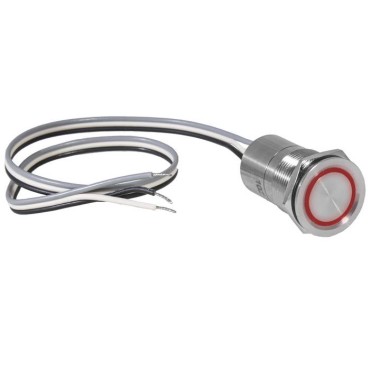 Кнопка сенсорная с подсветкой, с фиксацией  RUICHI TS19-11ZC/R/S off-on, М19, IP68,  нержавеющая сталь