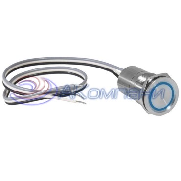Кнопка сенсорная с подсветкой, с фиксацией  RUICHI TS25-11ZC/B/S off-on, М25, IP68,  нержавеющая сталь