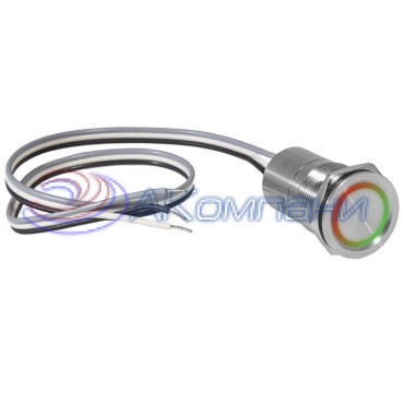 Кнопка сенсорная с подсветкой, с фиксацией  TS22-11ZC/RG/S off-on, М22, IP68, нержавеющая  сталь