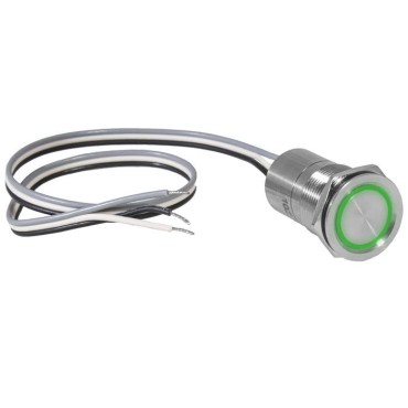Кнопка сенсорная с подсветкой, без фиксации  RUICHI TS25-11C/G/S off-(on), М25, IP68,  нержавеющая сталь