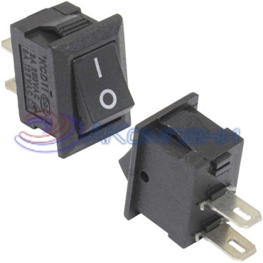 Клавишный переключатель RUICHI KCD5-101-C3-B/2P, ON-OFF, 2 контакта, черный