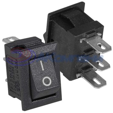 Клавишный переключатель RUICHI KCD5-112-C3-B/3P, ON-ON, 3 контакта, черный
