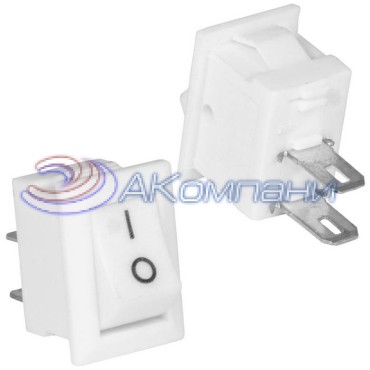 Клавишный переключатель RUICHI KCD5-101-C3-W/2P, ON-OFF, 2 контакта, корпус/переключатель белый