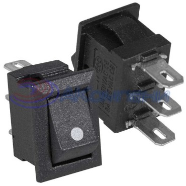 Клавишный переключатель RUICHI KCD5-101-C2-B/3P, ON-OFF, 3 контакта, черный