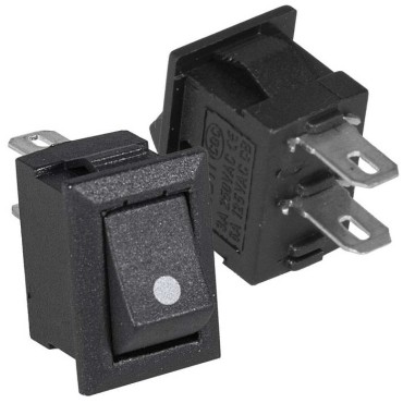 Клавишный переключатель RUICHI KCD5-101-C1-B/2P, ON-OFF, 2 контакта, черный