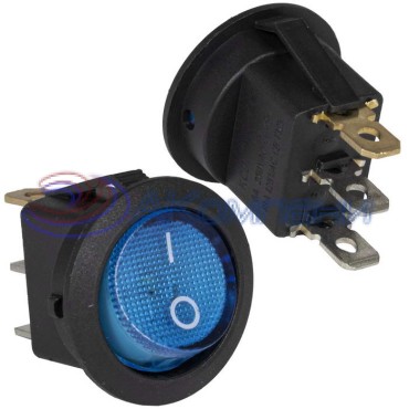 Клавишный переключатель RUICHI KCD1-101N-C3-BL/3P, ON-OFF, 3 контакта, синий