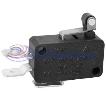 Микропереключатель с роликовым рычагом RUICHI KW7-21, 15.9х10.3х29 мм, ON-(ON), SPDT 3P, 250 В, 15 А, 30 мОм, -25...+85 °C