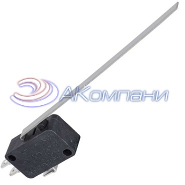 Микропереключатель с удлиненным рычагом RUICHI KW7-27, 16х10.5х28 мм, ON-(ON), 3P, 250 В, 5 А, 30 мОм, -25...+85 °C