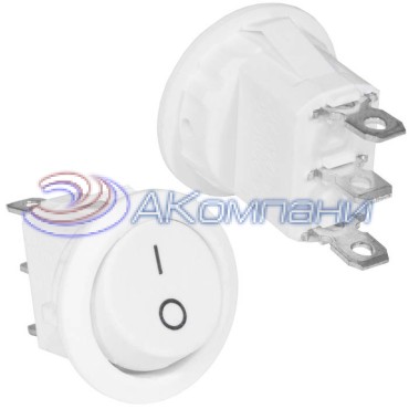 Клавишный переключатель RUICHI KCD5-101-C6-W/3P, ON-OFF, 3 контакта, белый