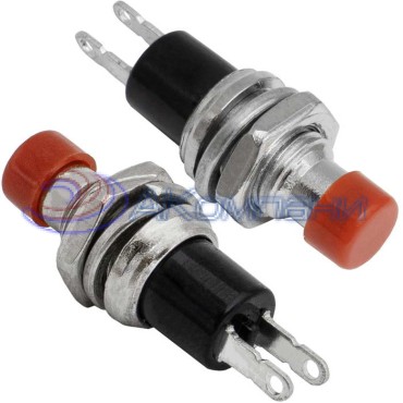 Кнопочный переключатель RUICHI PBS-10B-2, OFF-(ON), красный
