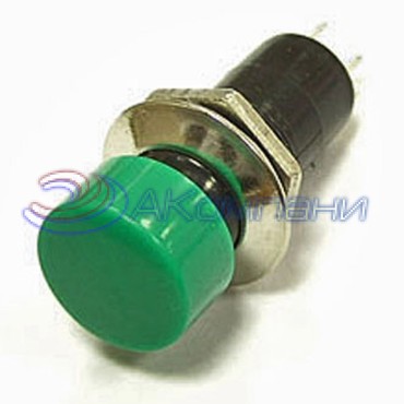 Кнопочный переключатель RUICHI PBS-16B, OFF-(ON), зелёный