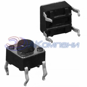 Тактовая кнопка RUICHI KAN0611-0501B, 6x6x5 мм, OFF-(ON), 50 мА, 12 В, 100 мОм