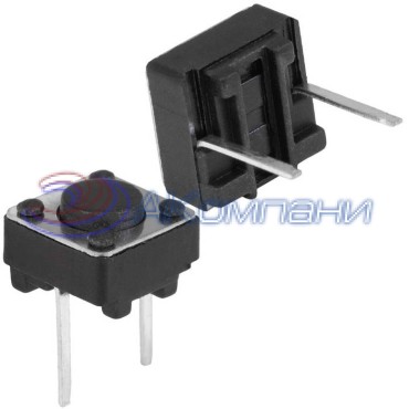 Тактовая кнопка RUICHI KAN0653-0431B, 6x6x4.3 мм, OFF-(ON), 50 мА, 12 В, 100 мОм