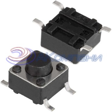 Тактовая кнопка RUICHI KAN0642-0501B, 6x6x5 мм, OFF-(ON), 50 мА, 12 В, 100 мОм