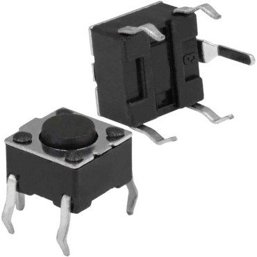 Тактовая кнопка RUICHI KAN0621-0431B, 6x6x4.3 мм, OFF-(ON), 50 мА, 12 В, 100 мОм