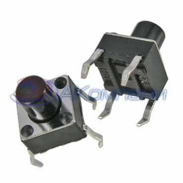 Тактовая кнопка RUICHI KAN0610-0731B, 6x6x7 мм, OFF-(ON), 50 мА, 12 В, 100 мОм