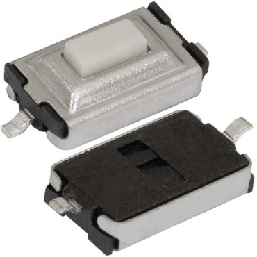 Тактовая кнопка RUICHI KAN0441-0252B, 6.1x3.7x2.5 мм, OFF-(ON), SPST, 50 мА, 12 В, 100 мОм