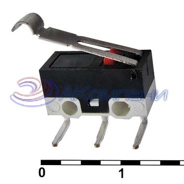 Микропереключатель с рычагом RUICHI DM1-02D-30G-G, ON-(ON) SPDT, 2 А, 125 В