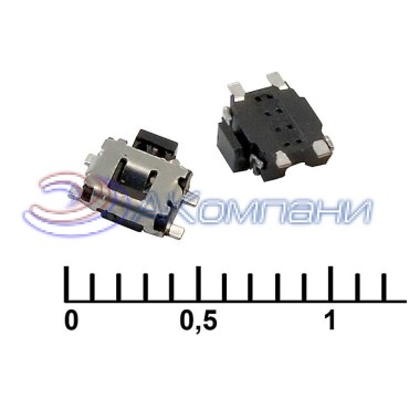 Тактовая кнопка RUICHI IT-1189UE, 4.6х3х1.4 мм, OFF-(ON), 50 мА, 12 В, 50 мОм