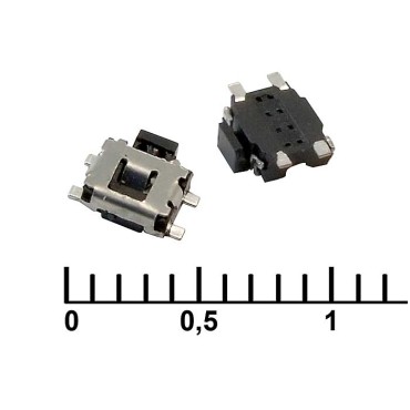 Тактовая кнопка RUICHI IT-1189UE, 4.6х3х1.4 мм, OFF-(ON), 50 мА, 12 В, 50 мОм