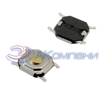 Тактовая кнопка RUICHI IT-1187U, 5.2x6.2x1.5 мм, OFF-(ON), SPST, 50 мА, 6 В, 100 мОм