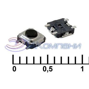 Тактовая кнопка RUICHI IT-1184, 3.35x3.35x1.5 мм, OFF-(ON), 50 мА, 12 В, 100 мОм