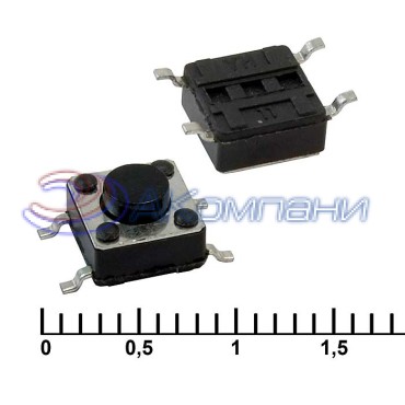 Тактовая кнопка RUICHI IT-1102W, 6x6x4.3 мм, OFF-(ON), 50 мА, 12 В, 100 мОм