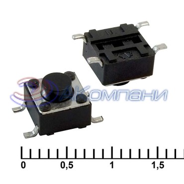 Тактовая кнопка RUICHI IT-1102WA, 6x6x5 мм, OFF-(ON), 50 мА, 12 В, 100 мОм