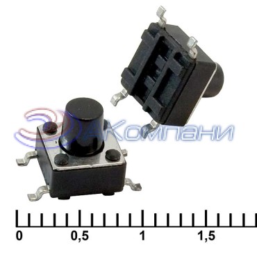 Тактовая кнопка RUICHI IT-1102WB, 6x6x7 мм, OFF-(ON), 50 мА, 12 В, 100 мОм
