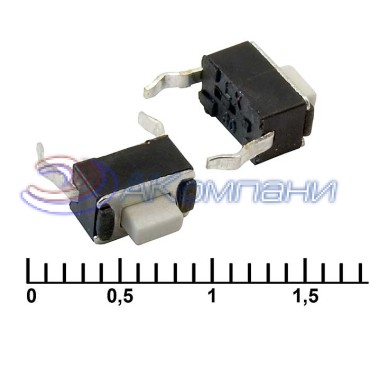 Тактовая кнопка RUICHI IT-0350, 6x3x5 мм, OFF-(ON), 50 мА, 12 В, 100 мОм, пайка в плату