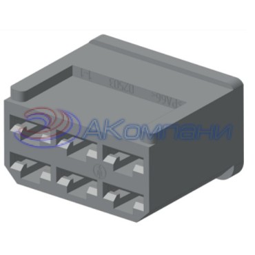 1/02503 Колодка гнездовая 6-контактная 6,3мм под контакт 1/02505