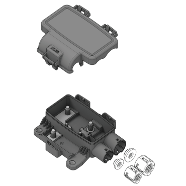 Модуль для предохранителей 1 MIDIVAL и 1 MEGAVAL с крышкой 0301053 MTA