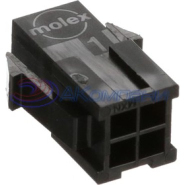 43020-0400 Корпус разъема, вилка, двухрядный, монтаж в панель, серия Micro-Fit 3.0мм 4 pin